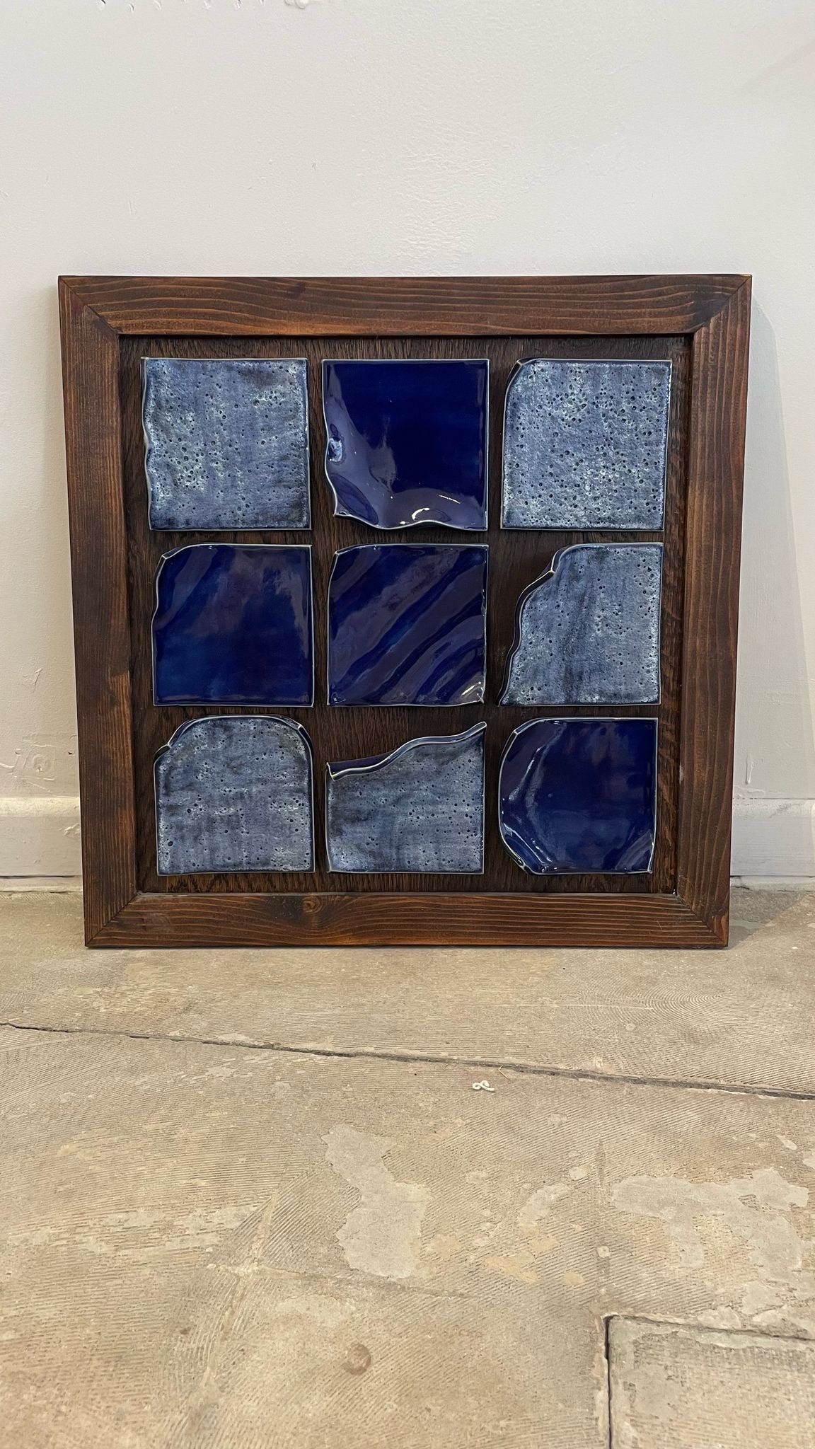 Framed Wall art I Tiles 3x3 Blue