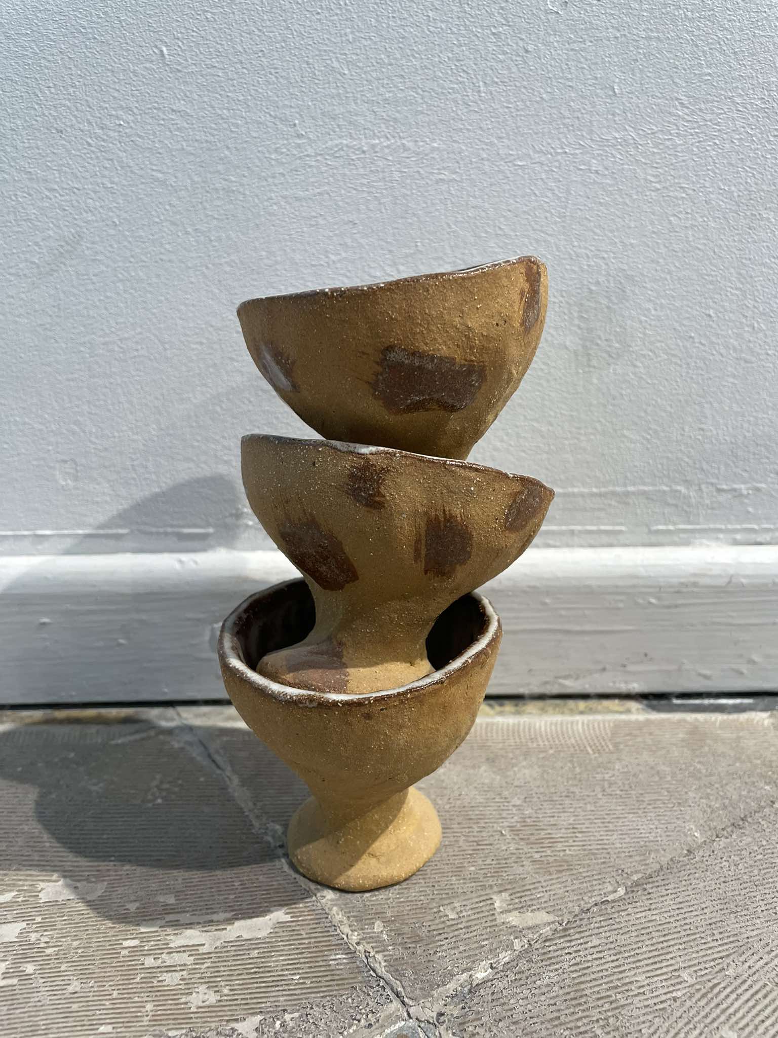 Set of 3 terracotta bowls