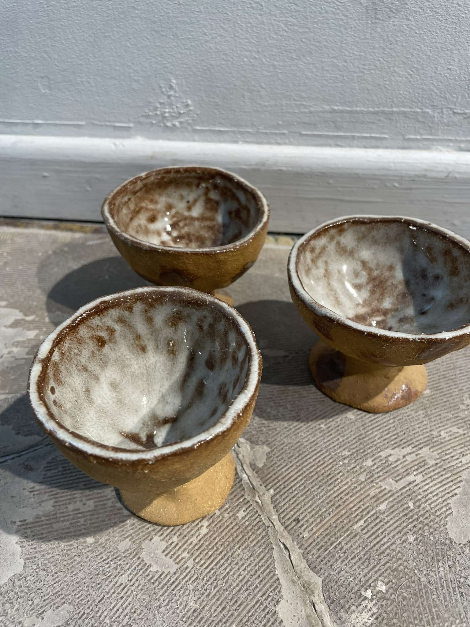 Set of 3 terracotta bowls