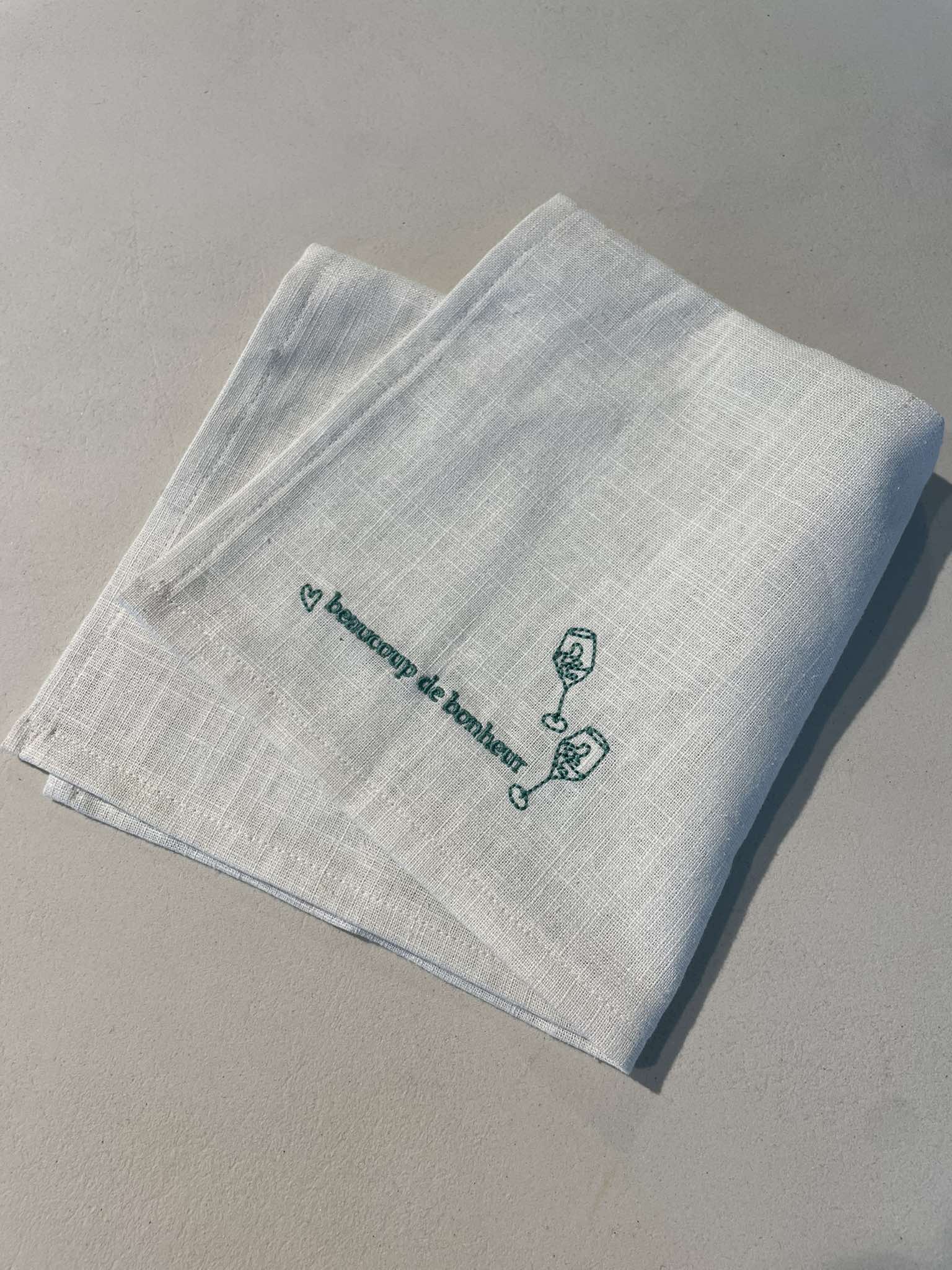 Napkin 'Beaucoup de bonheur'
