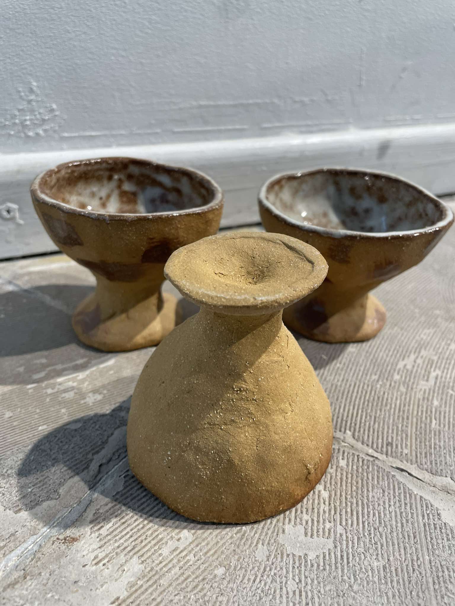 Set of 3 terracotta bowls