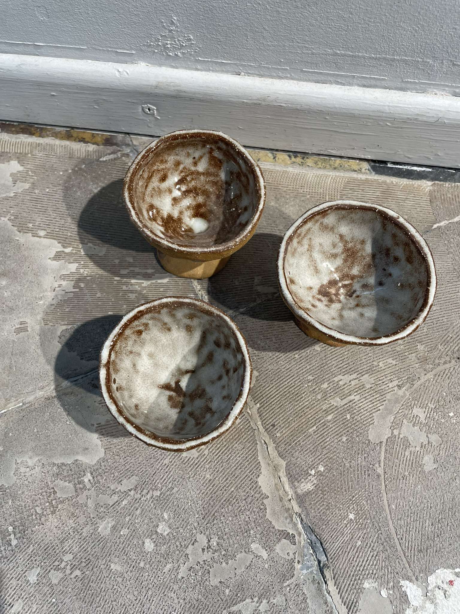 Set of 3 terracotta bowls