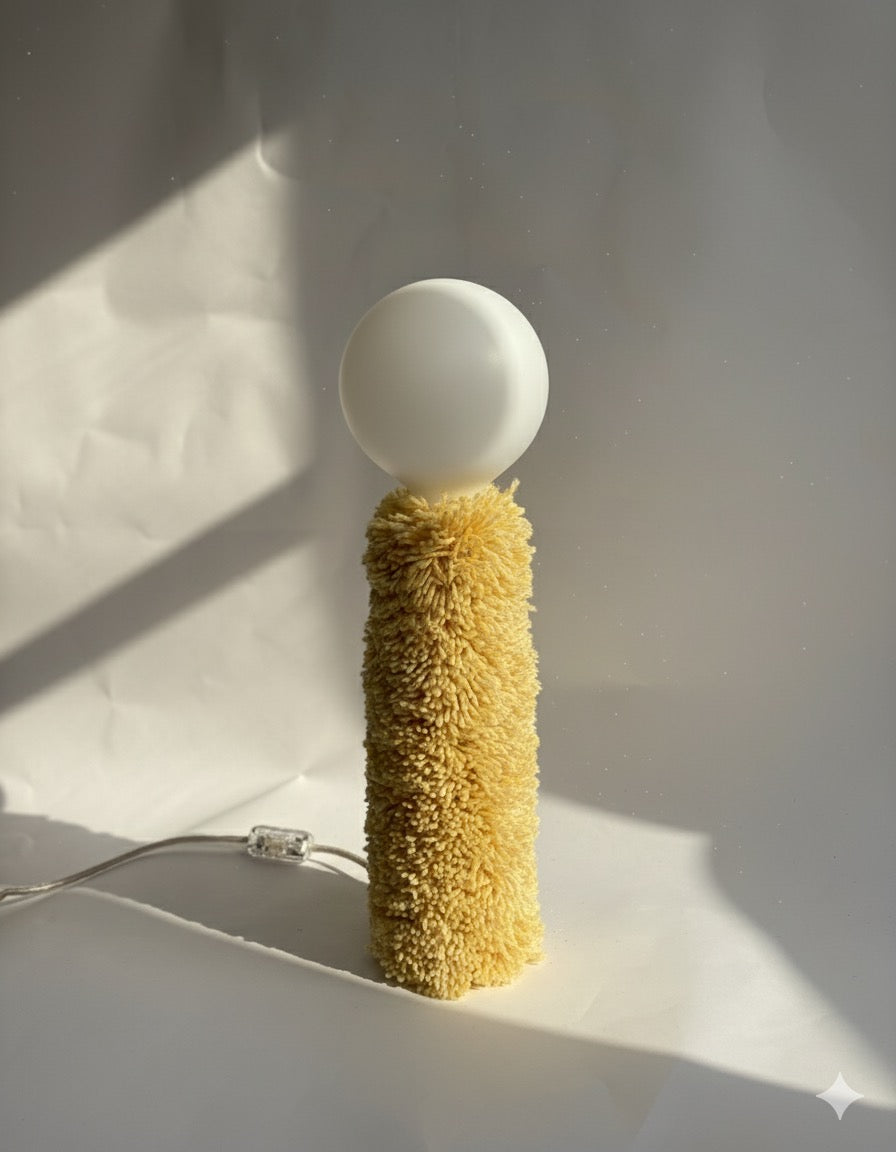 Tall Lamp -  tufting I Butter Yellow