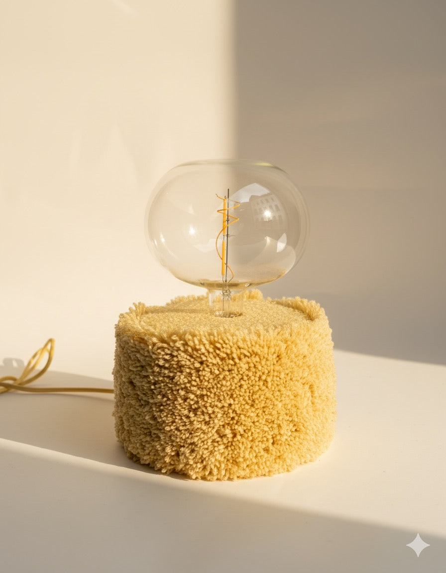 Lazy Boy Lamp -  tufting I Butter Yellow