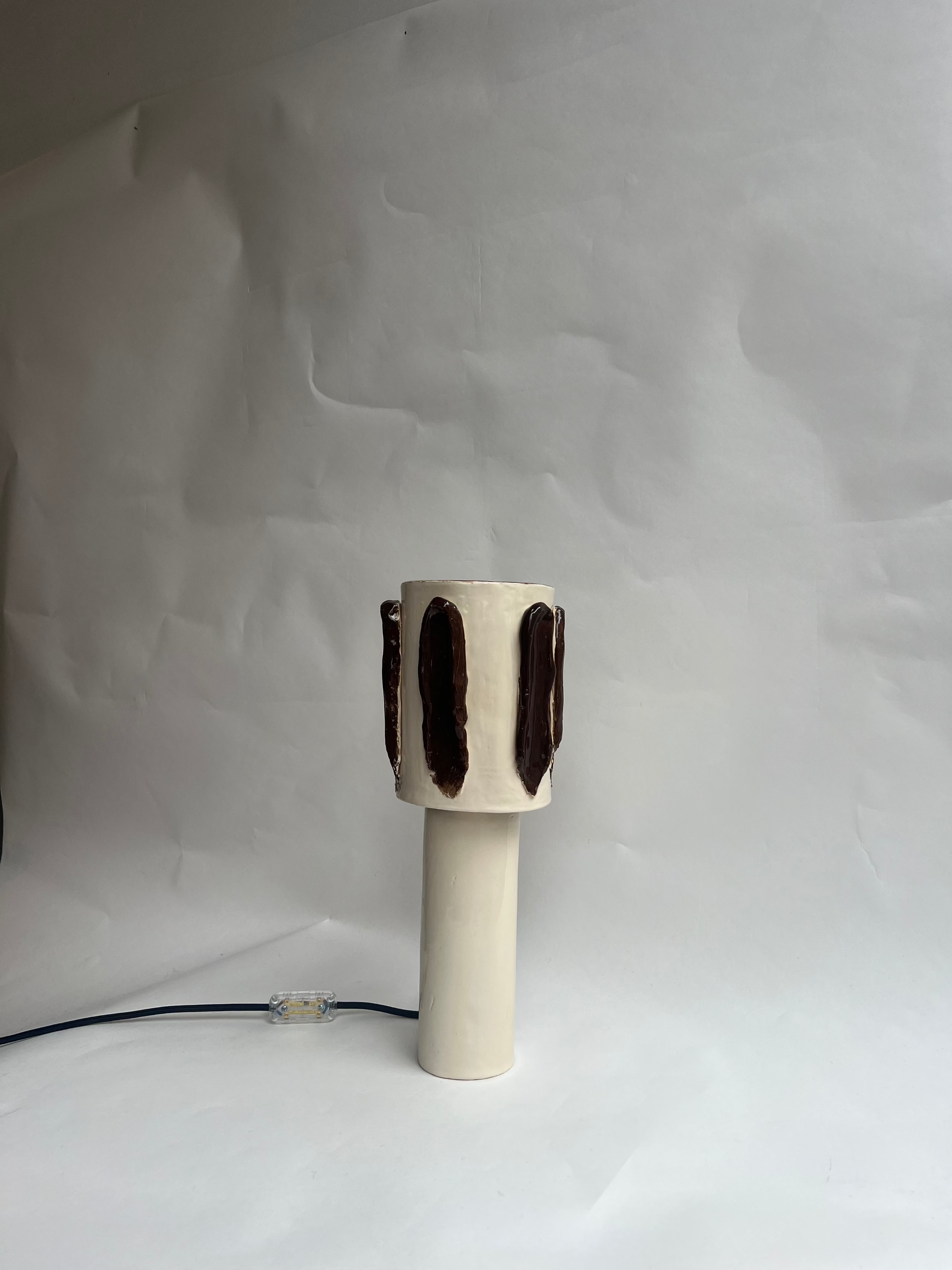 Tall Lamp -  ceramics I Crème - Chocolat Smudge
