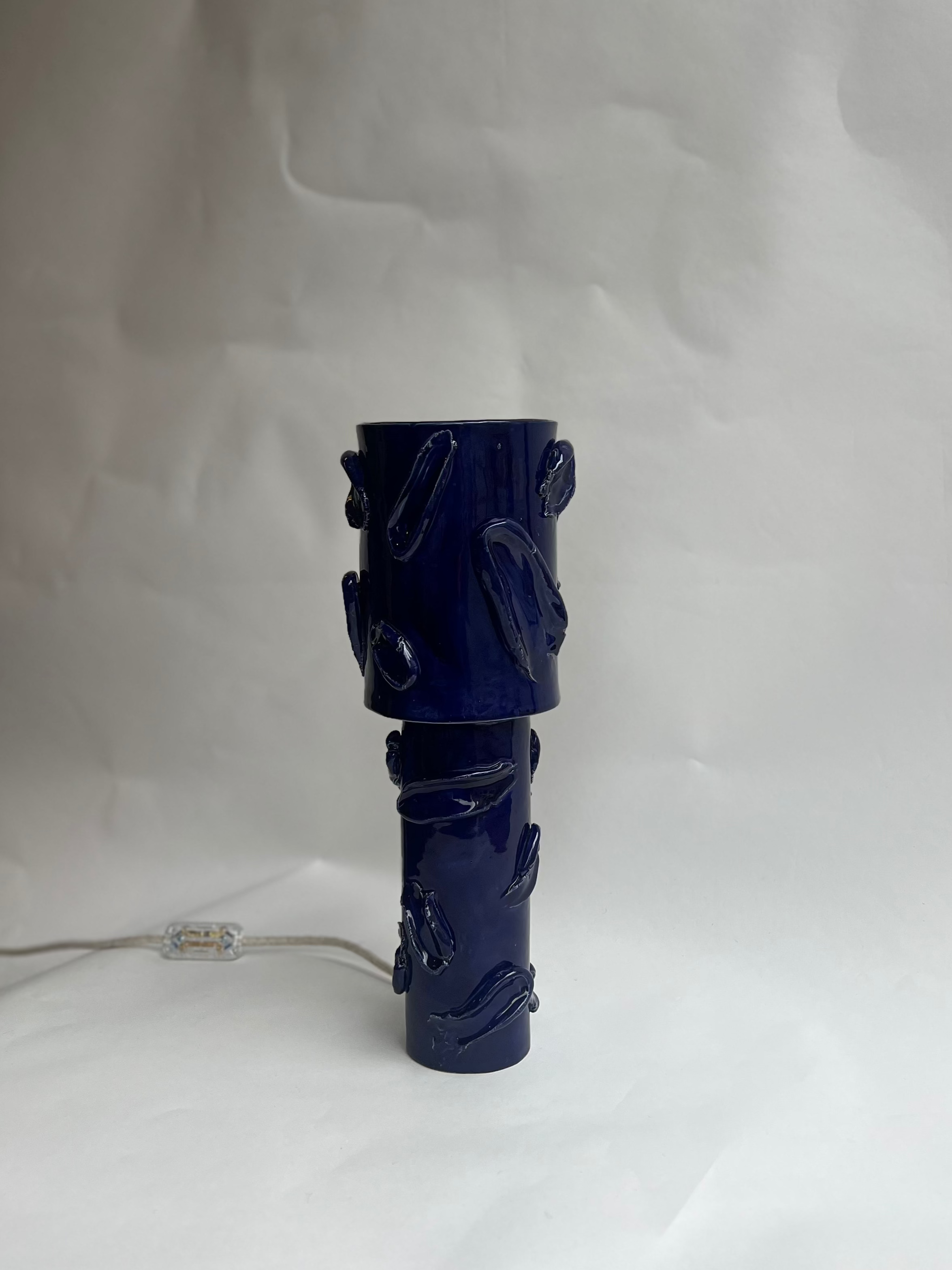 Tall Lamp -  ceramics I Bonheur Blue Smudge