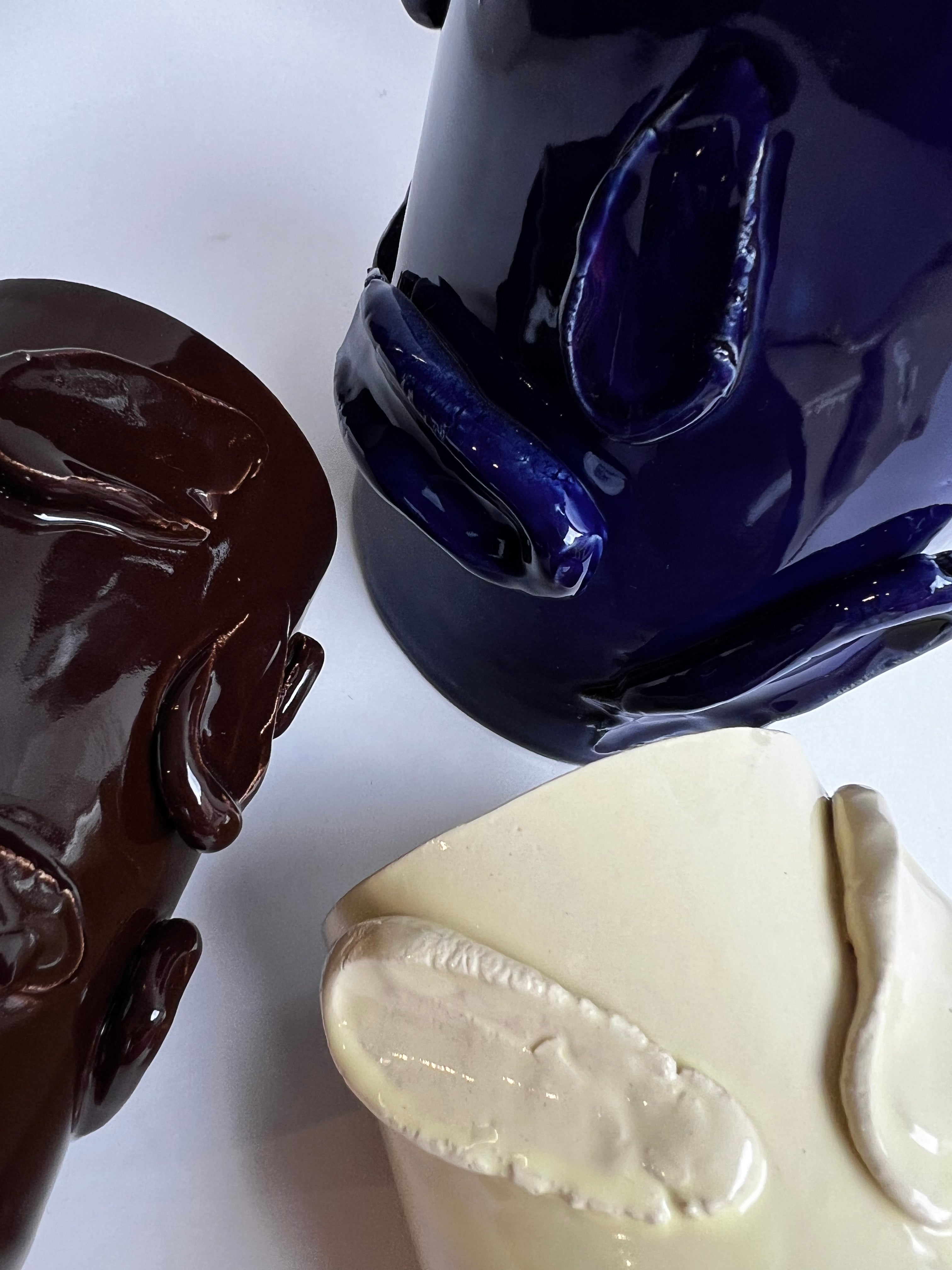 Tall Lamp -  ceramics I Crème - Chocolat Smudge